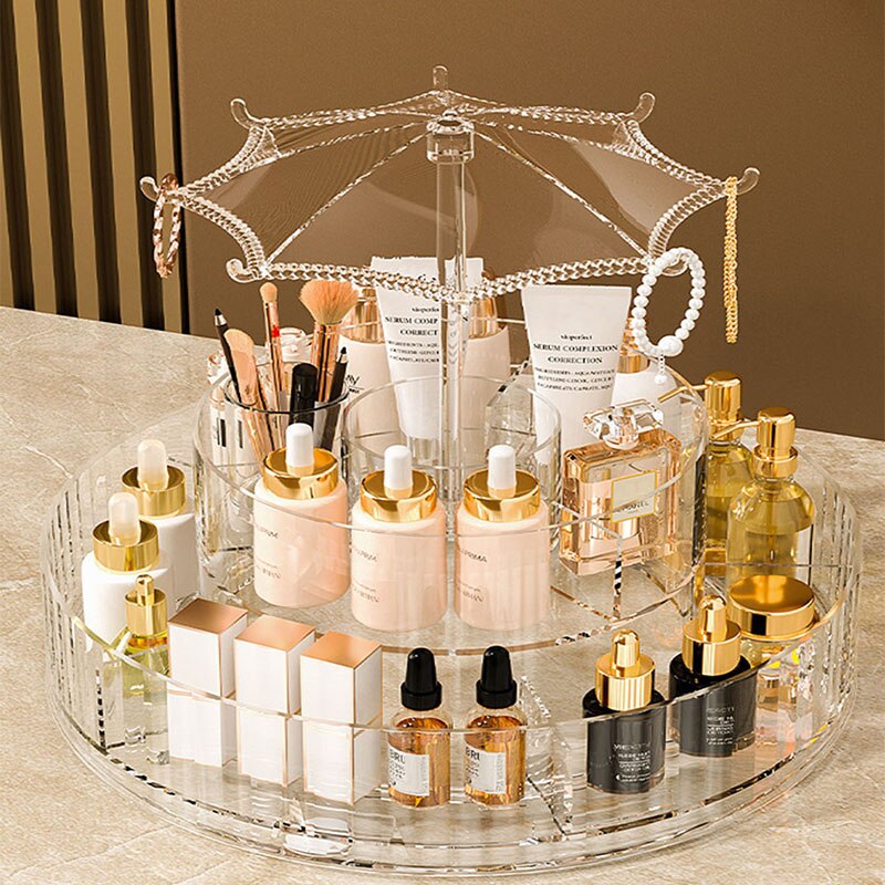 360° Rotating Adjustable Multifunctional Cosmetic Makeup Organizer