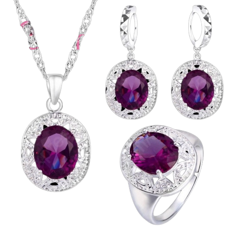 Luxury Crystal Jewelry Set (Ring, Necklace & Earrings)