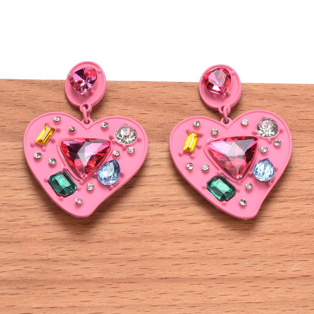 Colorful Heart Shape / Drop Earrings
