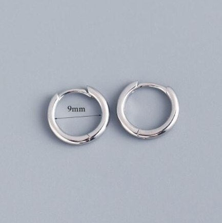 Tiny Stainless Steel Huggie Small Hoop Earrings