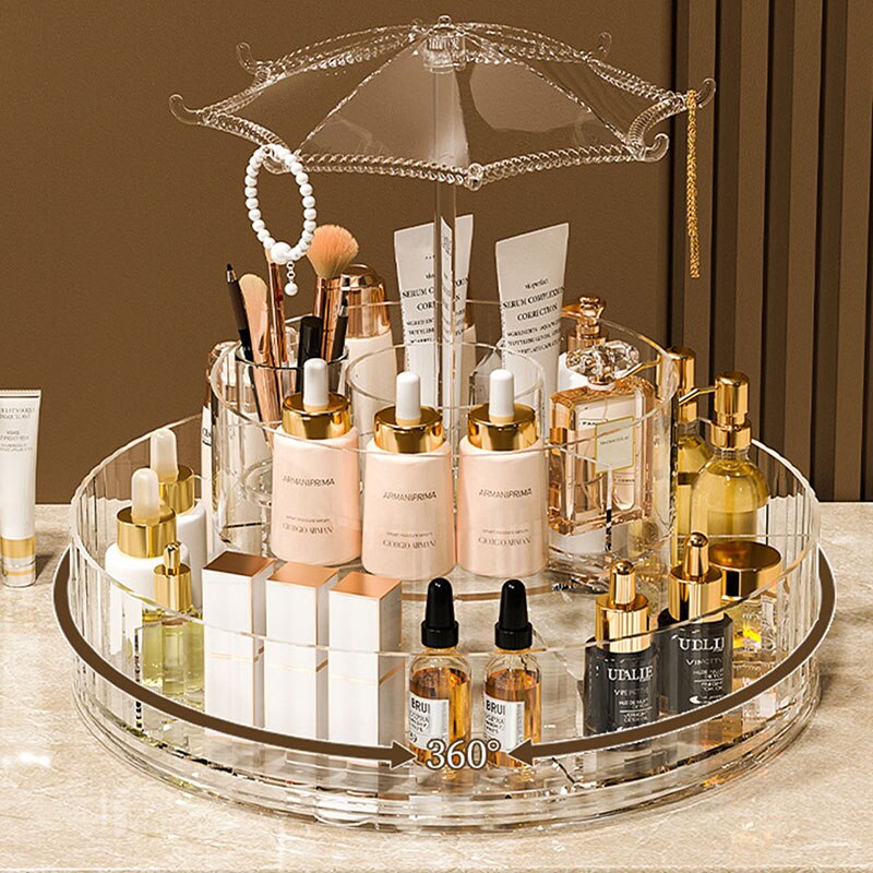 360° Rotating Adjustable Multifunctional Cosmetic Makeup Organizer