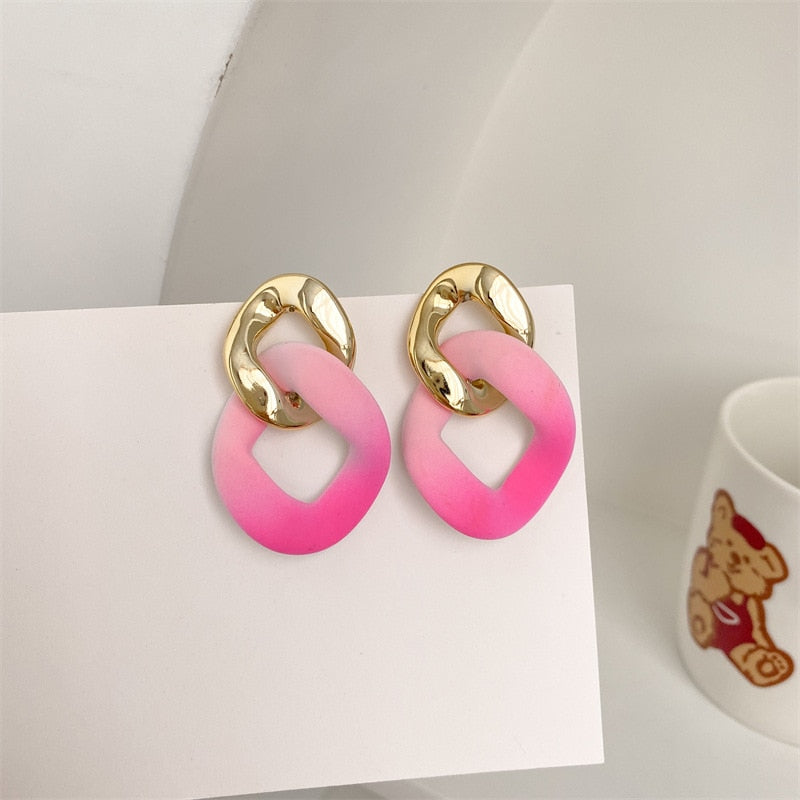 Colorful Acrylic Drop Earrings