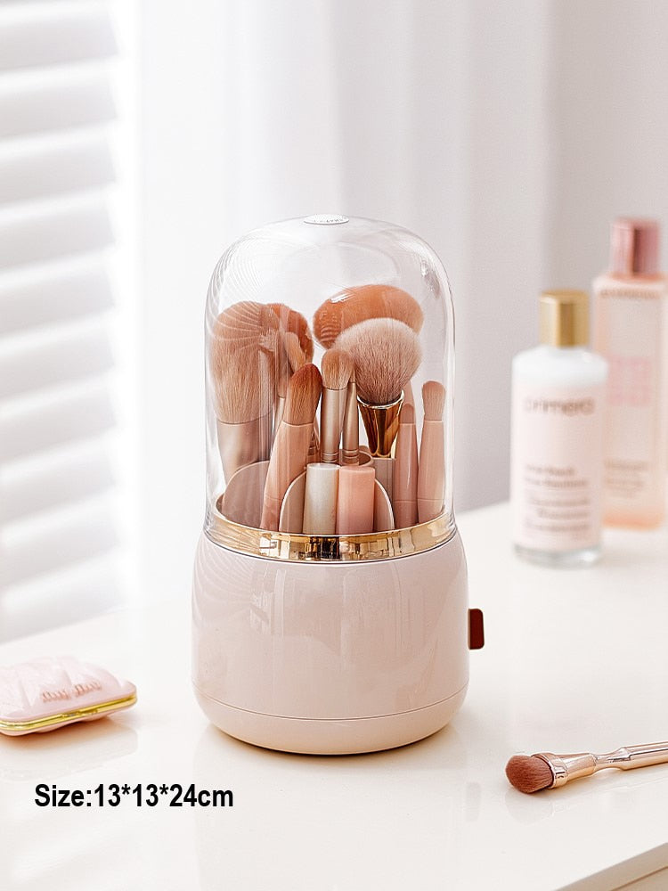 360° Rotating Makeup Brushes Holder