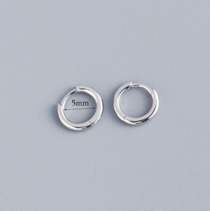 Tiny Stainless Steel Huggie Small Hoop Earrings