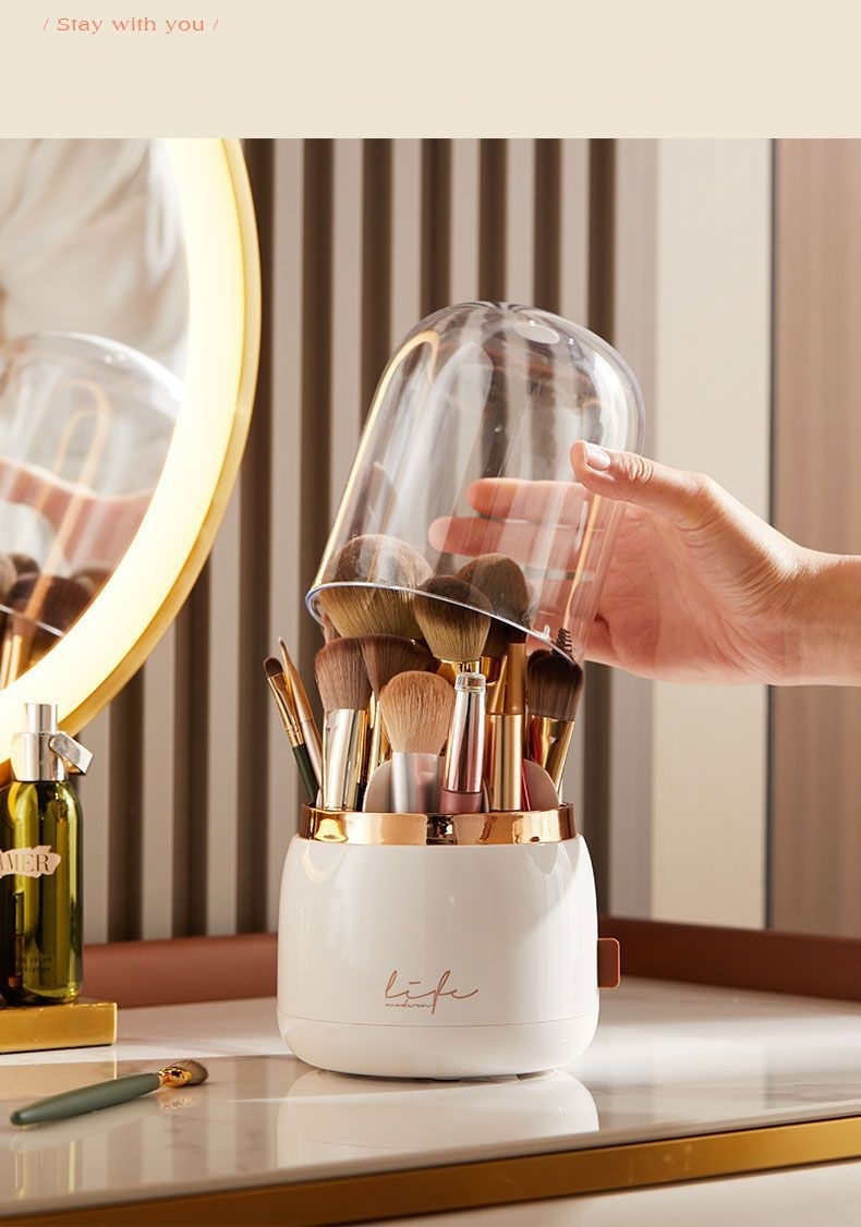 360° Rotating Makeup Brushes Holder