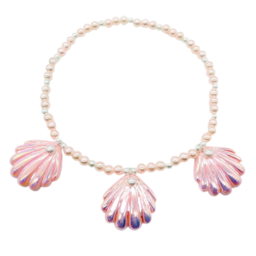 Barbie Costume Pink Shell Earrings & Necklace Set