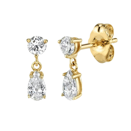 Gold Water Drop Shape Earrings