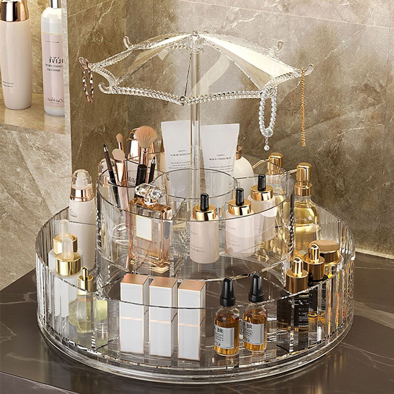 360° Rotating Adjustable Multifunctional Cosmetic Makeup Organizer