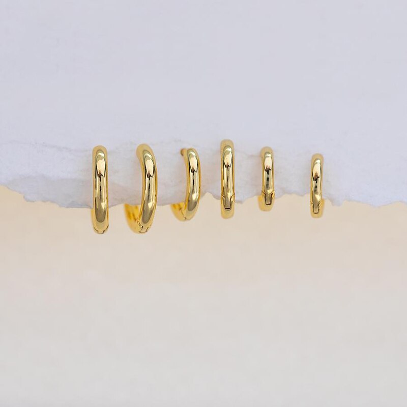 Tiny Stainless Steel Huggie Small Hoop Earrings