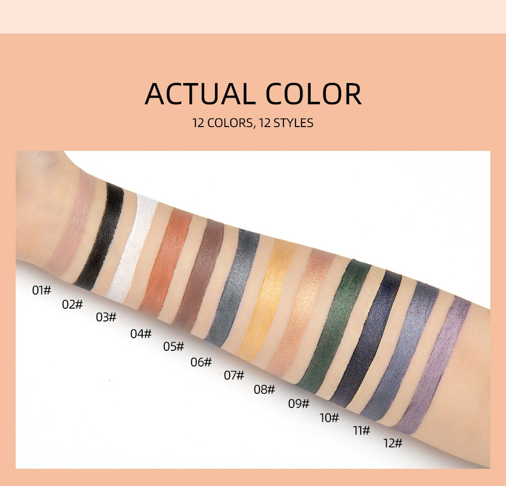 12 Colors Eyeshadow Eyeliner Pencil