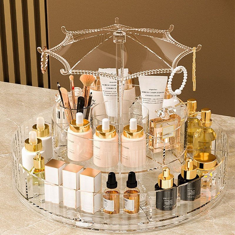 360° Rotating Adjustable Multifunctional Cosmetic Makeup Organizer