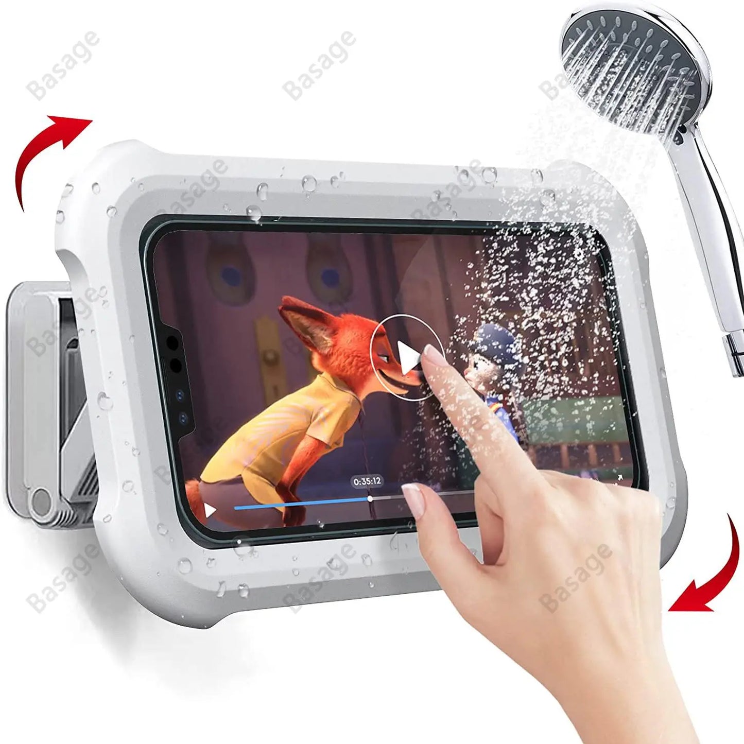 Waterproof Shower Phone Holder (480° Rotation, Angle Adjustable, Max 6.7 inch)
