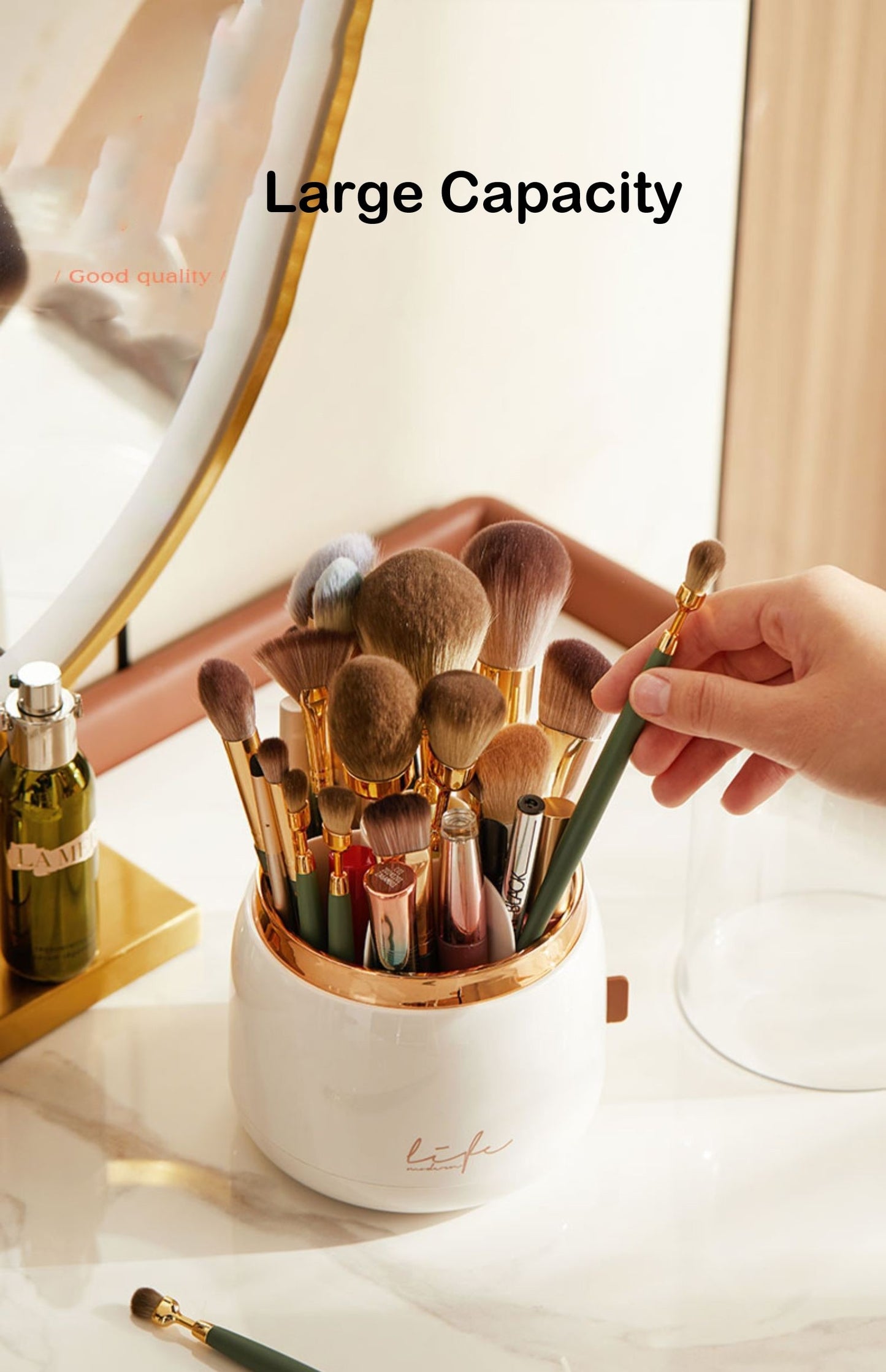 360° Rotating Makeup Brushes Holder