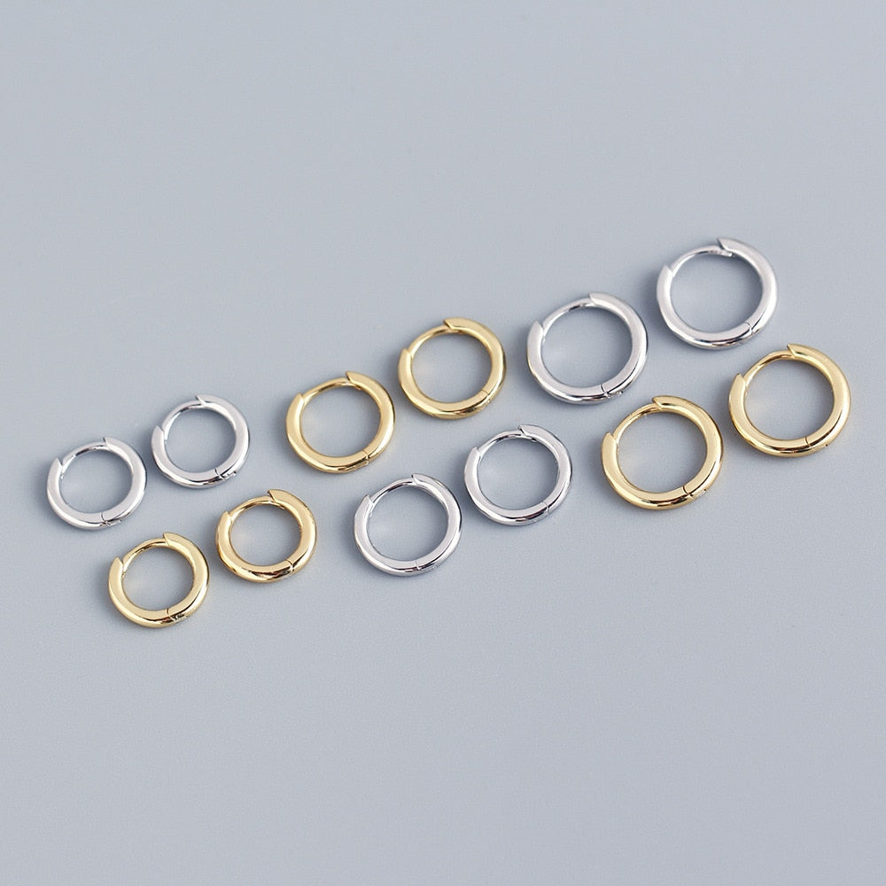 Tiny Stainless Steel Huggie Small Hoop Earrings
