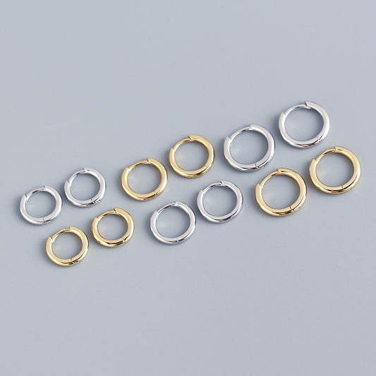 Tiny Stainless Steel Huggie Small Hoop Earrings