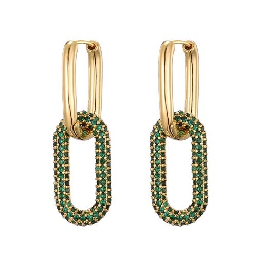 Oval Rectangle Hoop Earrings