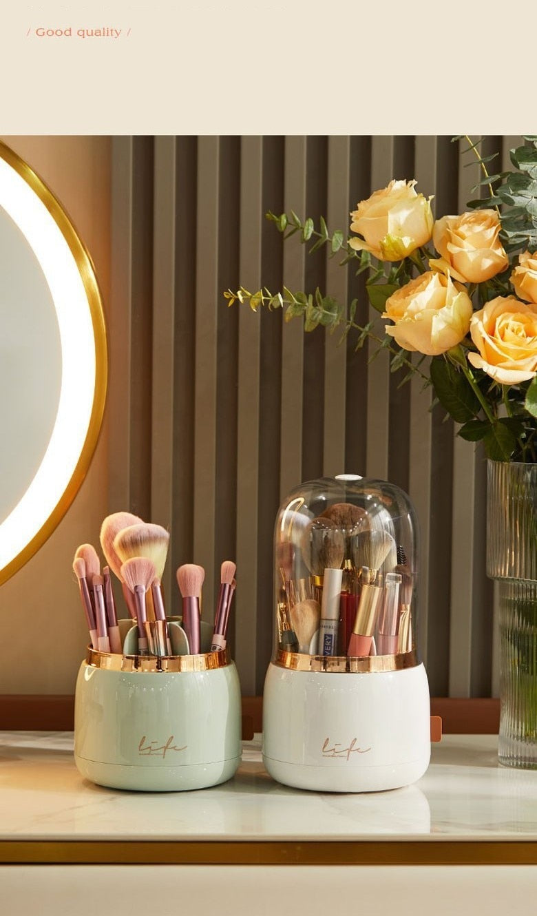 360° Rotating Makeup Brushes Holder