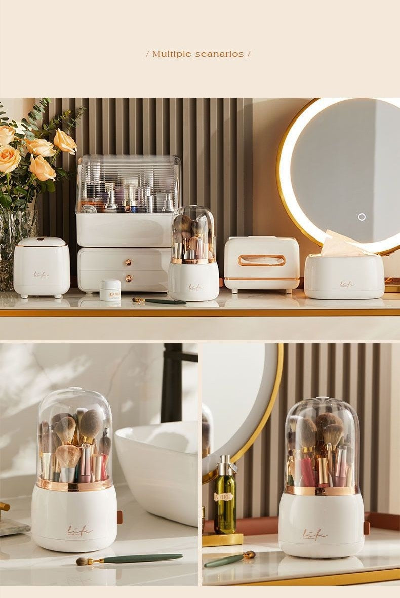 360° Rotating Makeup Brushes Holder