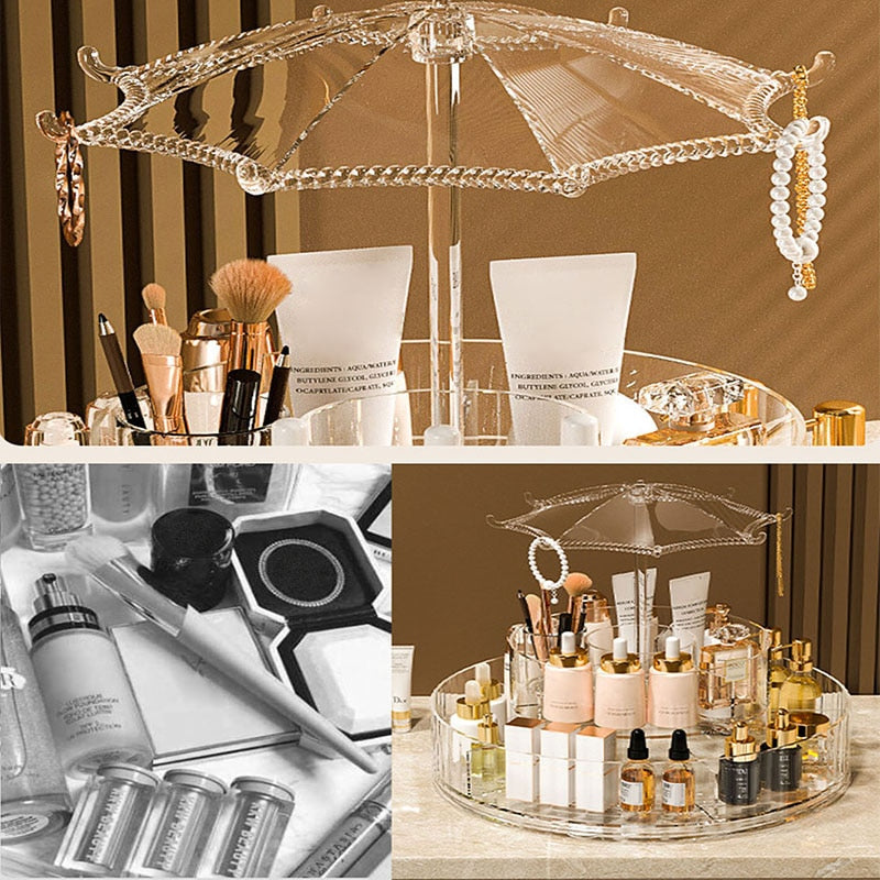360° Rotating Adjustable Multifunctional Cosmetic Makeup Organizer