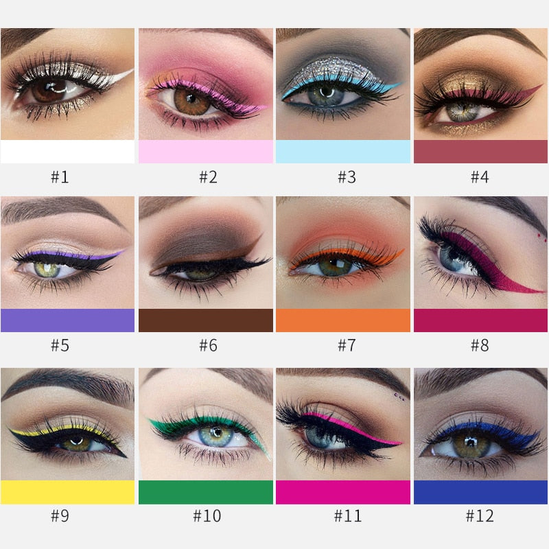 12 Colors Liquid Eyeliner Pencil