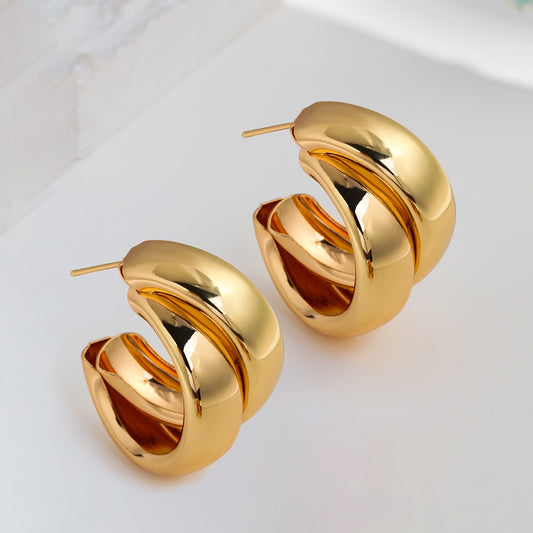 Round Circle Hoop Earrings
