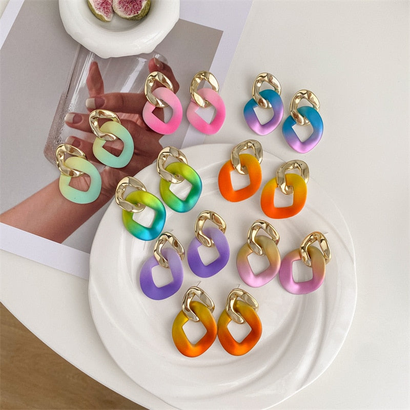 Colorful Acrylic Drop Earrings