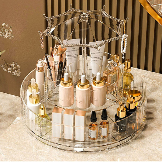 360° Rotating Adjustable Multifunctional Cosmetic Makeup Organizer