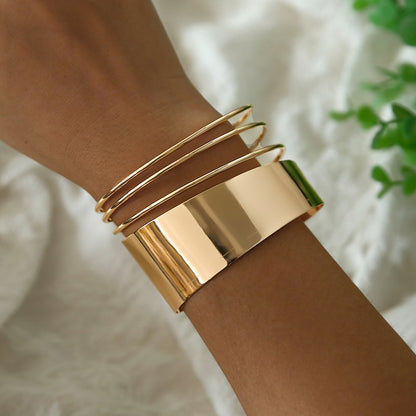 Boho Wide Line Cuff Open Bracelet