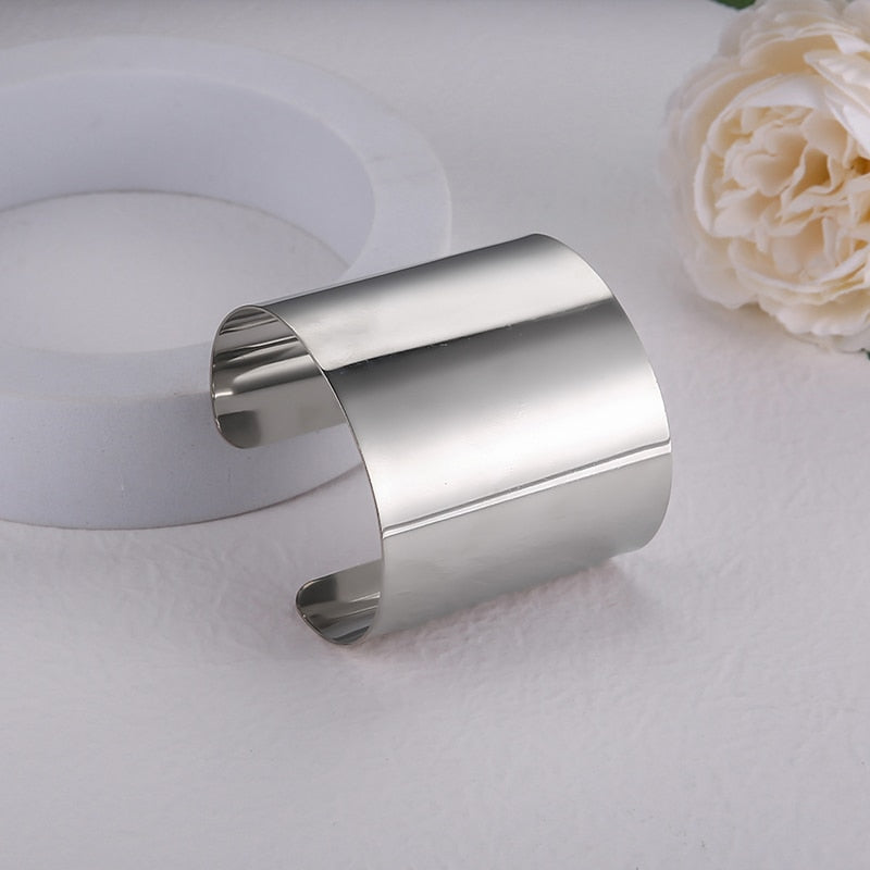 Boho Wide Line Cuff Open Bracelet
