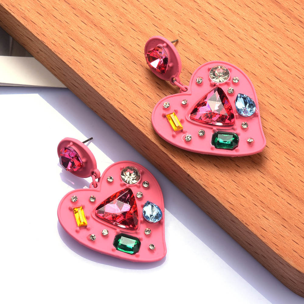 Colorful Heart Shape / Drop Earrings