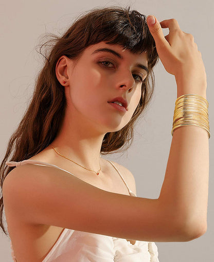 Boho Wide Line Cuff Open Bracelet