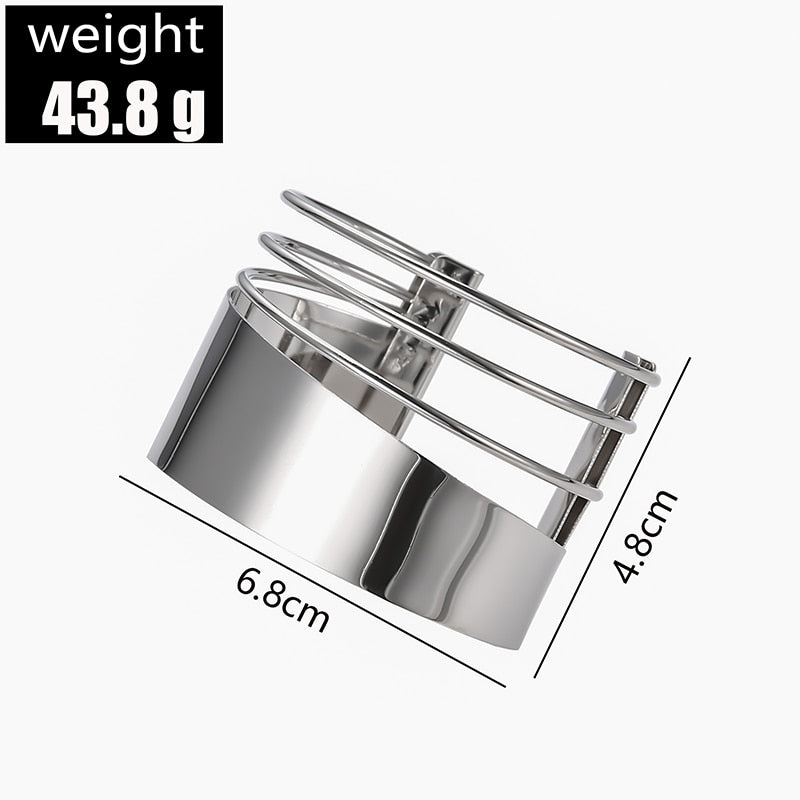 Boho Wide Line Cuff Open Bracelet