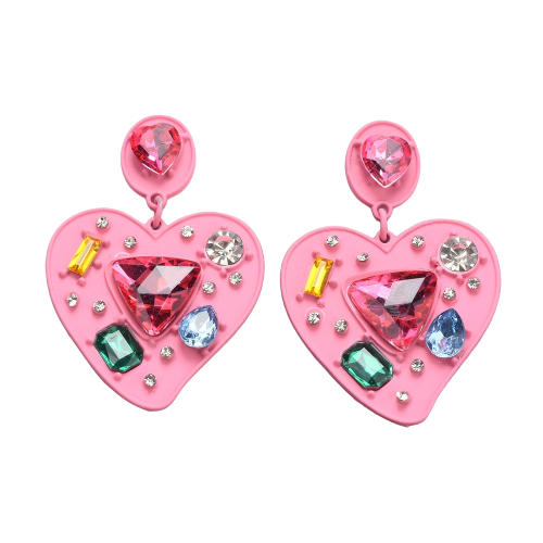 Colorful Heart Shape / Drop Earrings