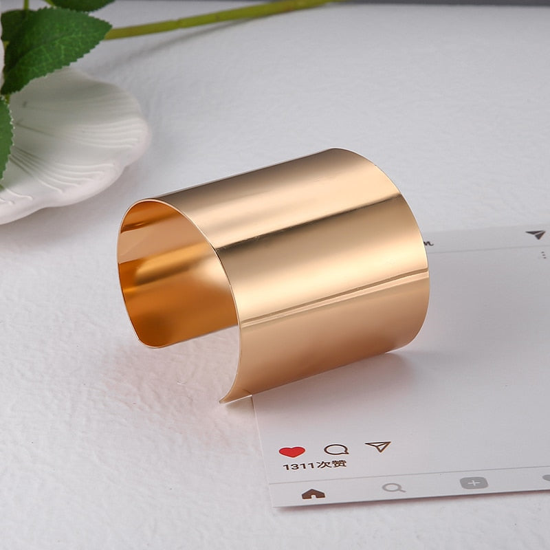 Boho Wide Line Cuff Open Bracelet