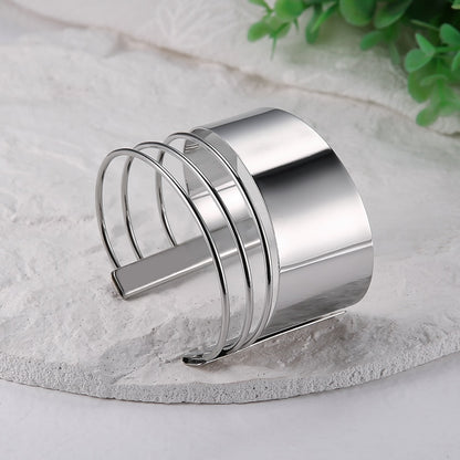 Boho Wide Line Cuff Open Bracelet