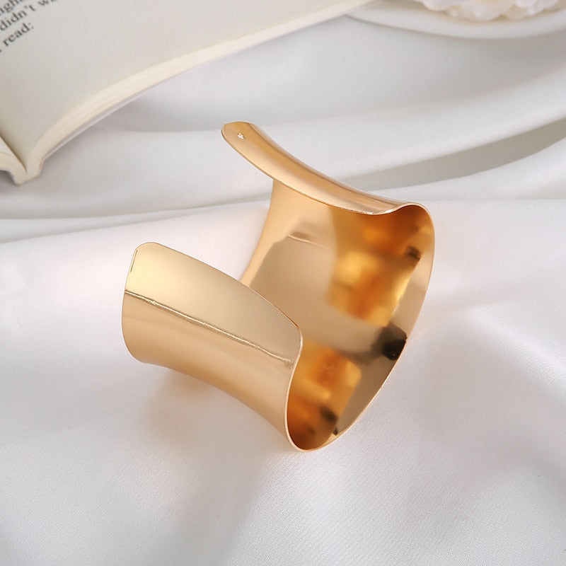 Boho Wide Line Cuff Open Bracelet