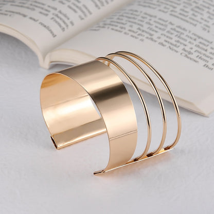 Boho Wide Line Cuff Open Bracelet