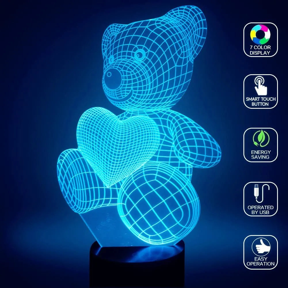 Teddy Bear Night Light (16 Colours)