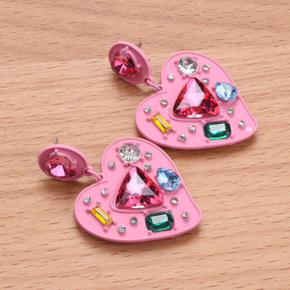 Colorful Heart Shape / Drop Earrings