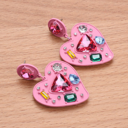Colorful Heart Shape / Drop Earrings