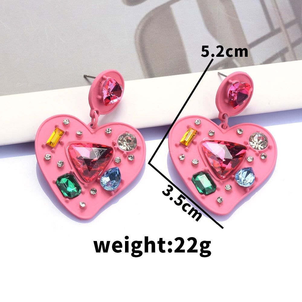 Colorful Heart Shape / Drop Earrings