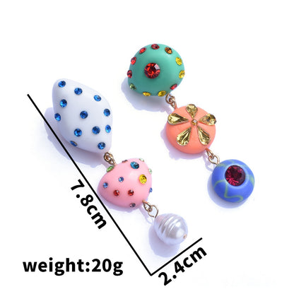 Colorful Heart Shape / Drop Earrings