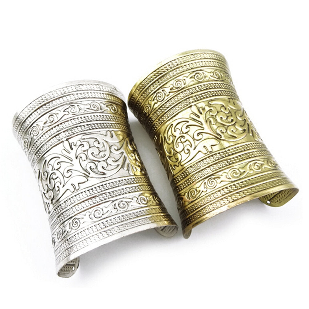 Metallic Gothic Long Wide Bracelet