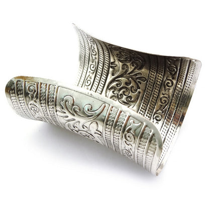 Metallic Gothic Long Wide Bracelet