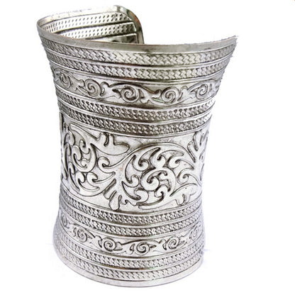 Metallic Gothic Long Wide Bracelet