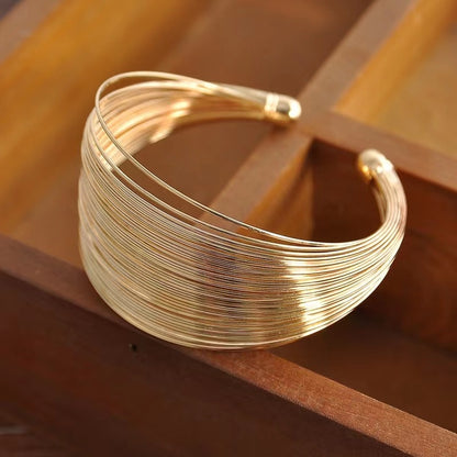 Boho Wide Line Cuff Open Bracelet