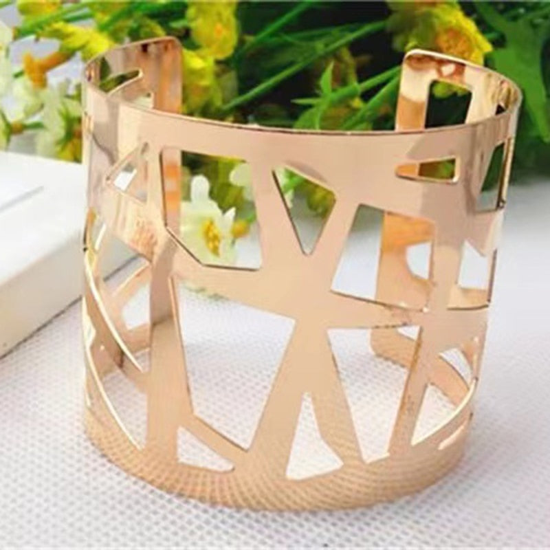 Boho Wide Line Cuff Open Bracelet