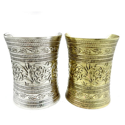 Metallic Gothic Long Wide Bracelet