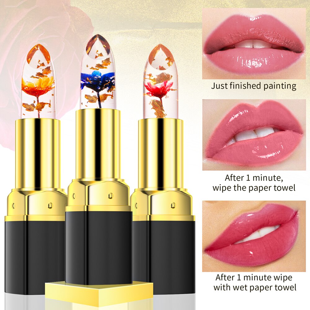 Waterproof Crystal Jelly Flower Lipstick (Temperature Color Changing)
