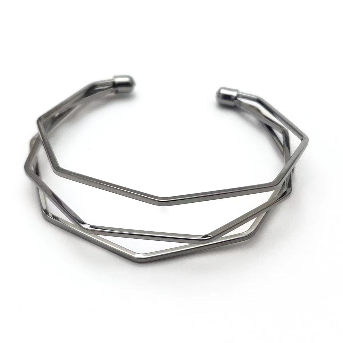 Boho Wide Line Cuff Open Bracelet
